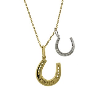 18k White and Yellow Gold Tiffany & Co. Double Horseshoe Diamond Necklace