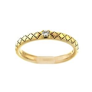 Gucci 18k Yellow Gold Diamond Band Ring