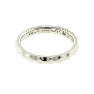 18k White Gold Louis Vuitton Hammered Finish Ring