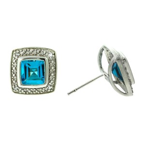 Sterling Silver and Blue Topaz Necklace, Ring, and Earrings Set