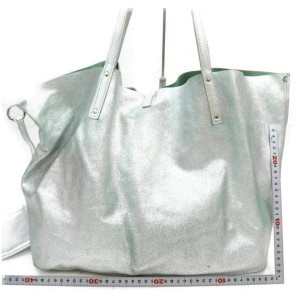 Tiffany & Co. Silver x Green Reversible Tote with Pouch 857949