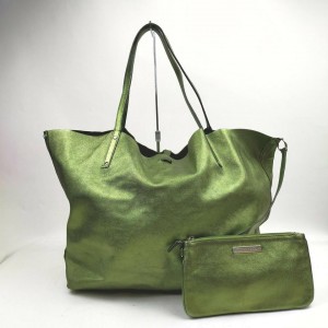 Tiffany & Co. Green Reversible Tote with Pouch 861655