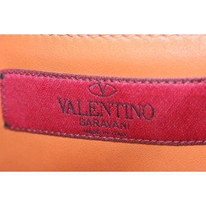Valentino Orange Coral Leather Rockstud Small Convertible Tote 2way 922val81