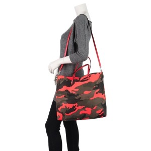 Valentino Bag Pink Reversible Shopper 2way 1val724 Camouflage Canvas Tote