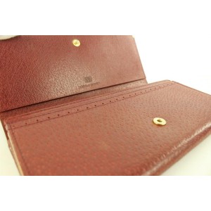 Valentino Garavani Burgundy Leather Long Bifold Flap Wallet 14vk0123