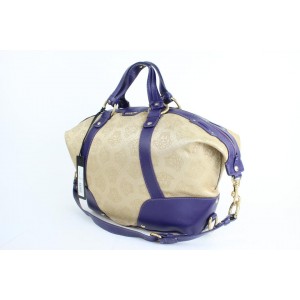 Versace Medusa 2way Jacquard Vitello 1mt914 Beige X Blue Canvas Shoulder Bag