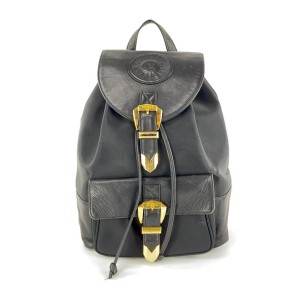 Versace Black Leather Sun Backpack 861079