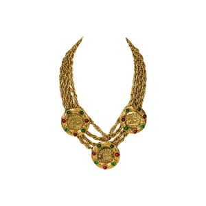 1970s Chanel Gripoix Rare Coin Necklace