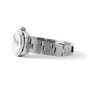 Rolex Datejust Ladies Automatic Stainless Steel 26mm Oyster Watch w/Blue Carolina MOP Dial & Diamond Bezel