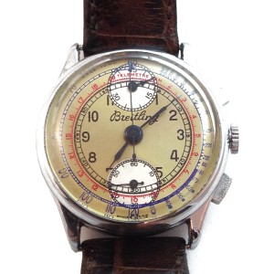 Vintage Breitling Chronograph Three Color Dial Steel