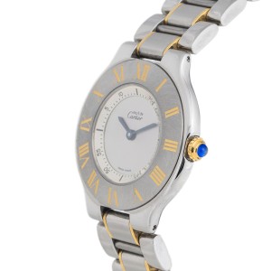 Cartier Must de 21 1330 18K Yellow Gold & Stainless Steel Silver Dial 31mm Watch