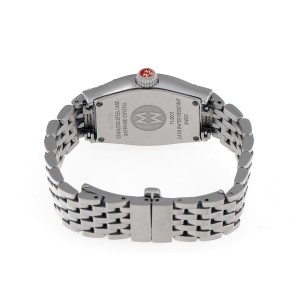 Michele Coquette 71-9001 Steel Watch 0.50ct Diamond Bezel Quartz Watch