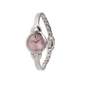 Movado Kara Ladies Pink Dial Stainless Steel Swiss Quartz Watch 0605284
