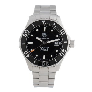 Tag Heuer Men's Aquaracer Calibre 5 Stainless Steel Black Dial Watch WAN2110	