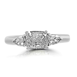 18k White Gold Icy Rosecut Diamond with White Rosecut Diamond Ring