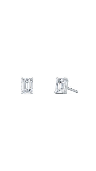 0.50 Emerald Shape Lab-Grown Diamond Earring Studs set in 14K White Gold