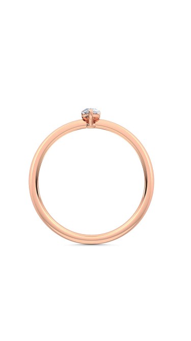 Annamaria petite pear shaped lab grown diamond ring in 14K rose gold by Madeforus