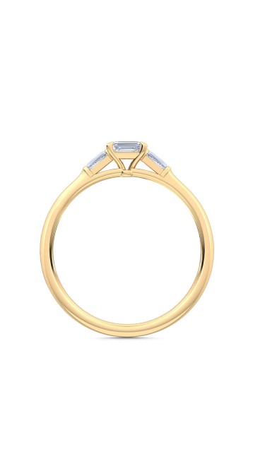 0.30 Ct Horizontal Emerald and Baguette Cut Petite Lab Grown Diamond Ring in 14K Yellow Gold (E-F, VS1-VS2, 0.30 cttw) by MadeForUs
