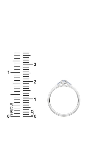 0.30 Ct Emerald and Baguette Cut Petite Lab Grown Diamond Ring in 14K White Gold (E-F, VS1-VS2, 0.30 cttw) by MadeForUs