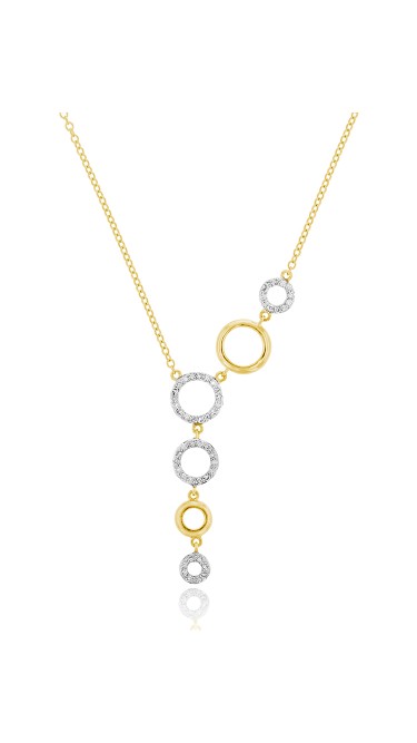 Yellow Gold Graduated Open Infinity Necklace