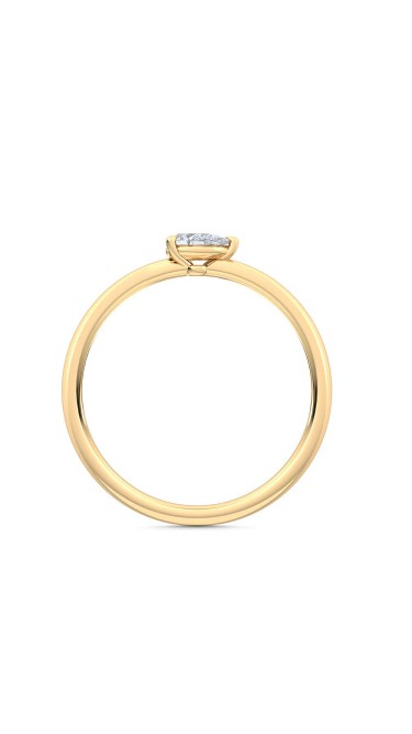0.25 Ct Horizontal Pear Cut Petite Lab Grown Diamond Ring in 14K Yellow Gold 