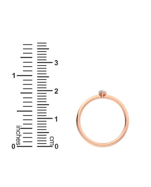 0.25 Ct Pear Cut Petite Lab Grown Diamond Ring in 14K Rose Gold 