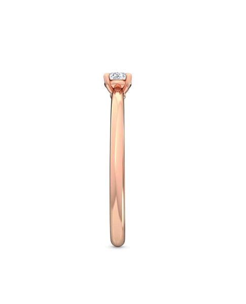 0.25 Ct Horizontal Oval Cut Petite Lab Grown Diamond Ring in 14K Rose Gold 