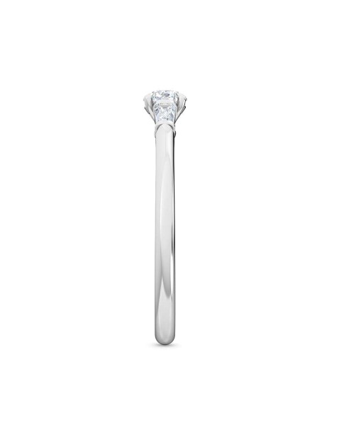 0.30 Ct Round and Baguette Cut Petite Lab Grown Diamond Ring in 14K White Gold (E-F, VS1-VS2, 0.30 cttw) by MadeForUs