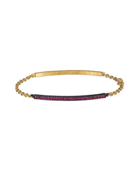 Yossi Harari Jewelry 18k Gold Ruby Lilah ID Bracelet