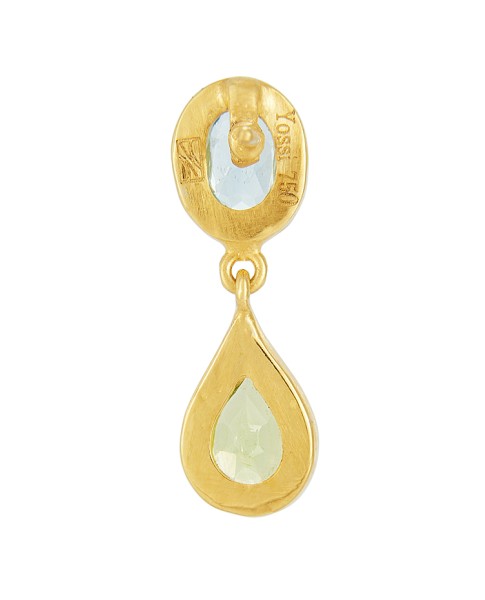 Yossi Harari Jewelry Roxanne 18k Gold Blue Topaz & Peridot Mica Earrings