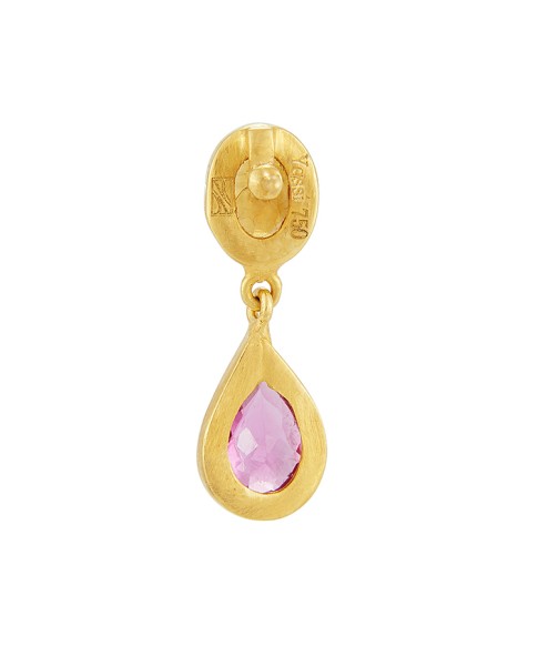 Yossi Harari Jewelry Roxanne 18k Gold Cirtine & Pink Tourmaline Mica Earrings
