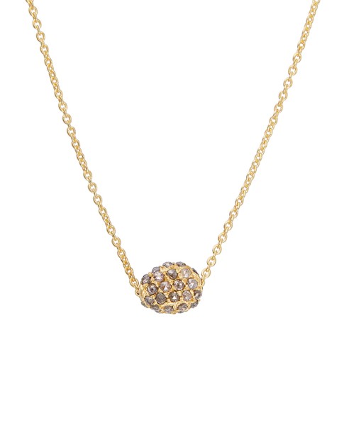 Yossi Harari Jewelry Roxanne 18k Gold & Cognac Diamond Single Bead Helen Necklace 