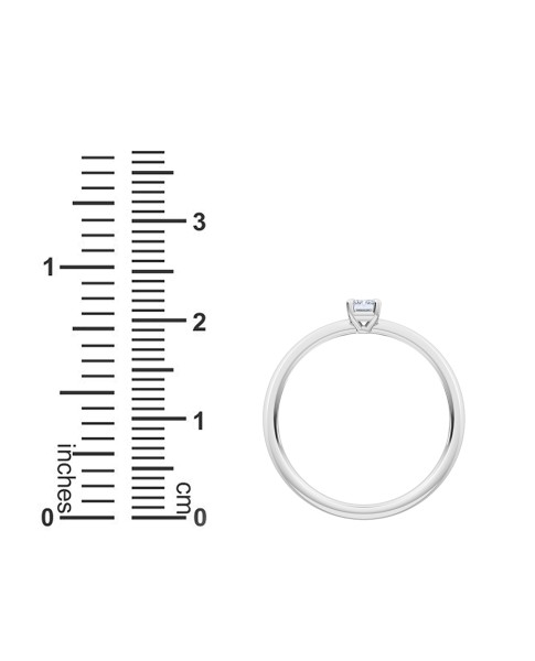 0.25 Ct Emerald Cut Petite Lab Grown Diamond Ring in 14K White Gold 