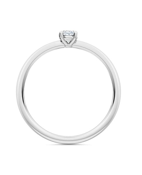 0.25 Ct Oval Cut Petite Lab Grown Diamond Ring in 14K White Gold 