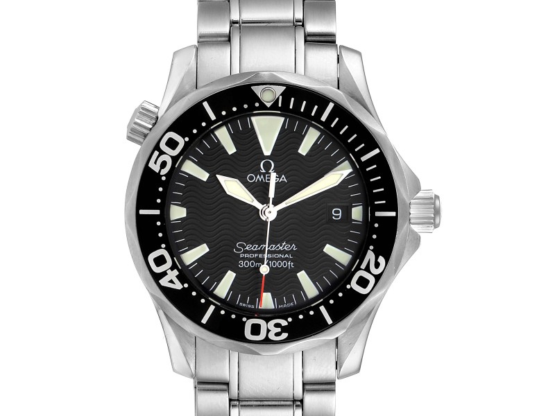 omega seamaster black wave dial