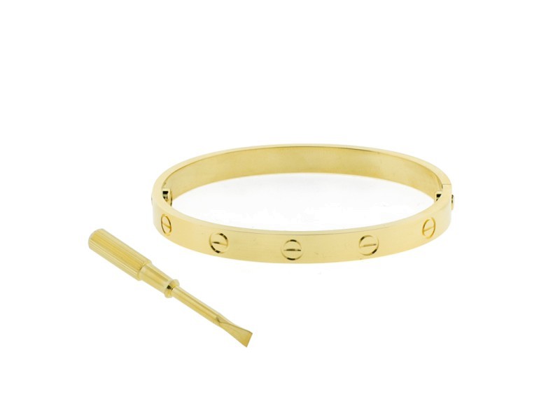 cartier love bracelet yellow gold size 18
