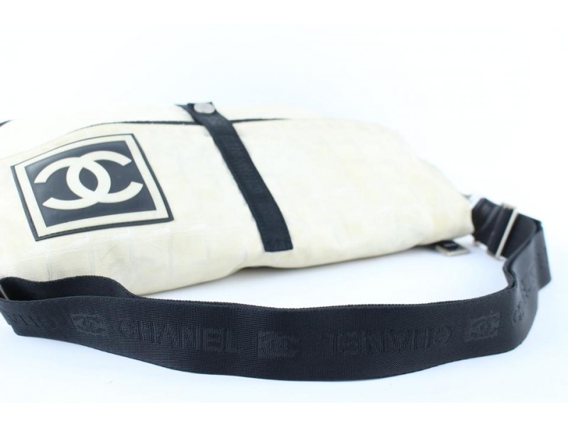 Chanel Messenger Large Sports Line Cc Logo 222344 White Canvas Cross Body  Bag, Chanel