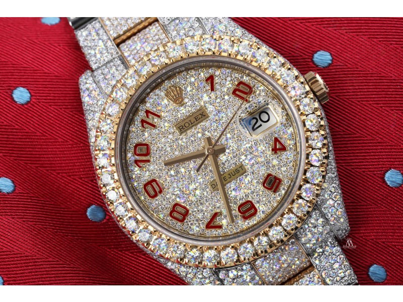 red iced out rolex