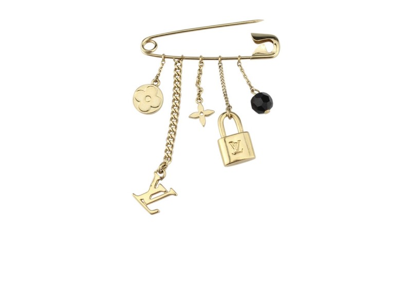 Louis Vuitton Essential V Gold Brooch
