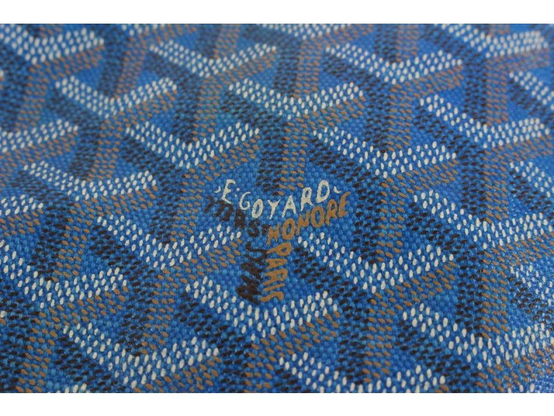 Goyard Royal Blue Chevron St Louis GM Tote Bag with Pouch 2GY108