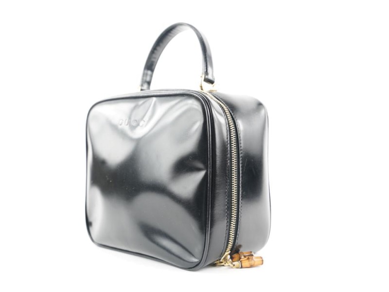 Gucci Black Patent Vanity Lunch Box Top Handle Bag Leather ref.297705 -  Joli Closet