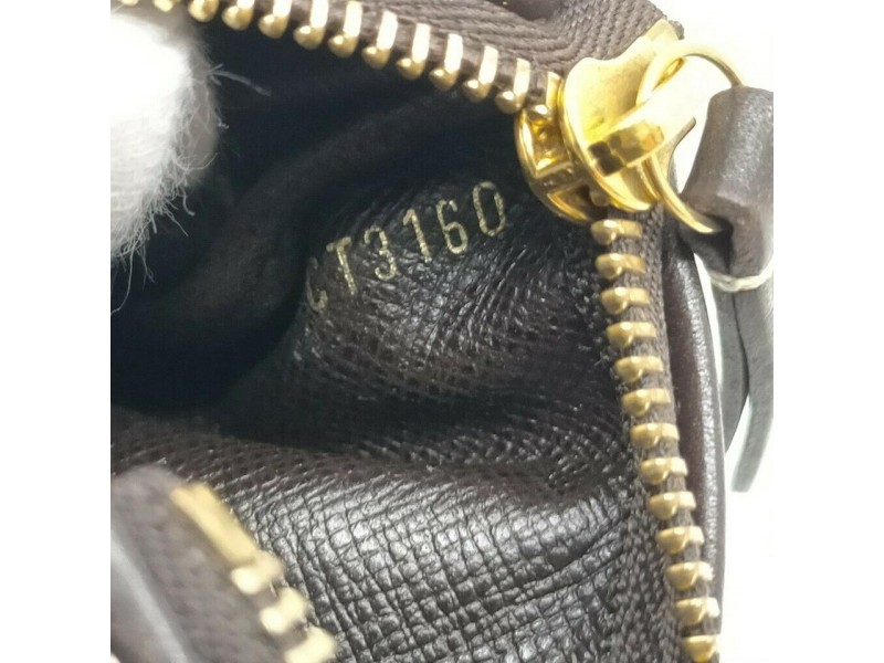 Louis Vuitton Beige Cream Mini Lin Key Pouch Pochette Cles Keychain 861476