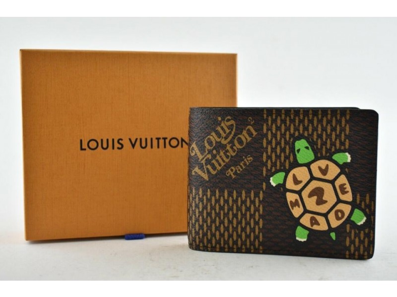 Louis Vuitton Nigo Giant Damier Ebene Tortoise lined Phone Pouch