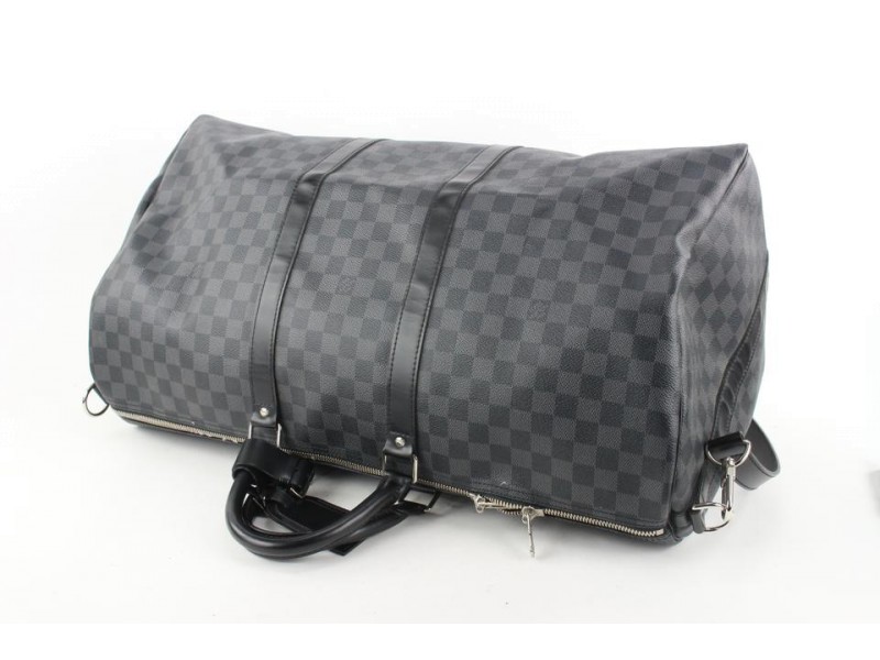 Louis Vuitton Damier Graphite Keepall Bandouliere 55 Duffel Bag