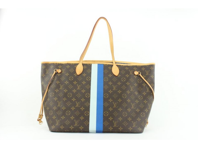Neverfull vegan leather tote Louis Vuitton Blue in Vegan leather - 21635478