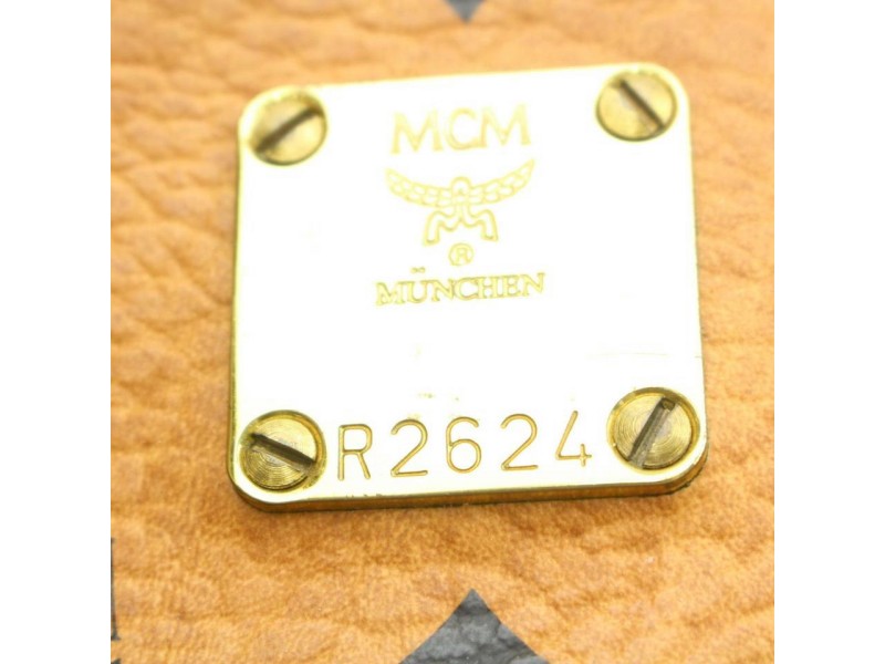 MCM Rare Large Cognac Monogram Visetos Dome Tote 870245 Brown Coated Canvas  Shoulder Bag, MCM