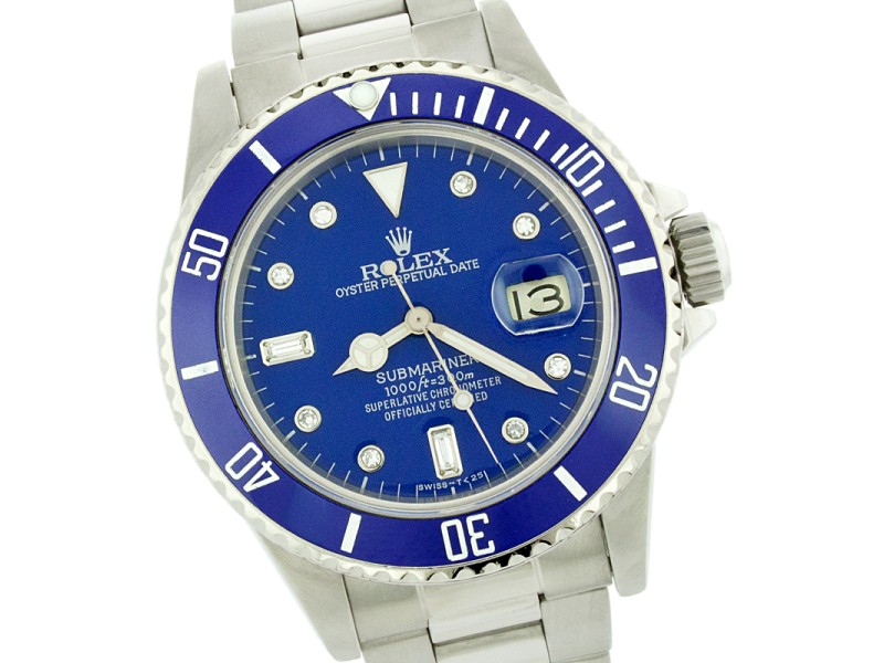 stainless steel blue face rolex