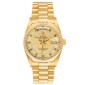 Rolex President Day-Date Yellow Gold String Emerald Diamond Dial Watch 18038