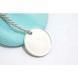 TIFFANY & Co Sterling Silver Round Coin Edge Pendant Necklace