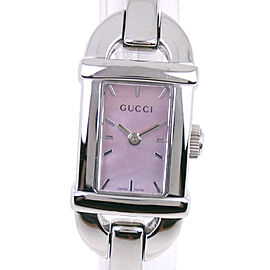 GUCCI Stainless Steel Quartz Women Pink shellDial Watches LXNK-35